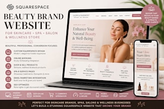 do squarespace beauty brand website for skincare spa salon and wellness store