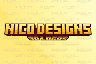 do a 3d minecrafty logo for your server mod resource pack
