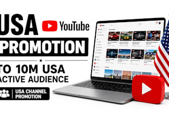 do USA youtube promotion to 1om USA active audience USA channel promotion