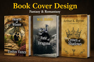 design an epic fantasy or romantasy book cover for amazon kdp