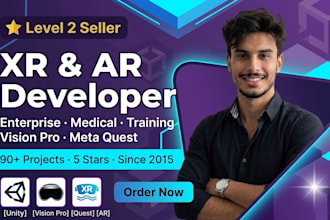 develop unity xr, ar VR experience and enterprise simulation for training and vi