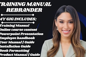 create training manual, course content, training course, user manual, workbook