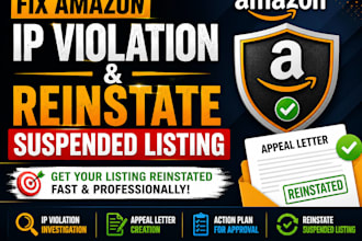 fix amazon ip violations and reinstate suspended listings