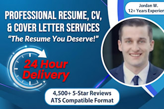 deliver 24 hour professional resume writing services