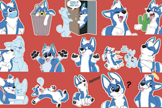 design furry telegram stickers, animated crypto stickers and custom discord icon