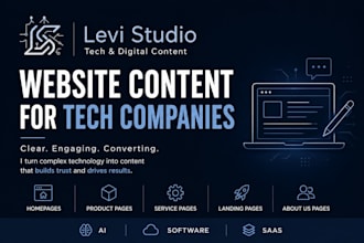 write website content for tech and software companies