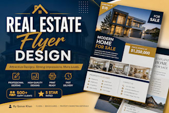design luxury real estate flyer, property brochure and marketing material