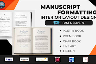 do poetry book formatting, poem book, chapbook, fiction, manuscript formatting
