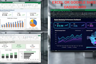 design a professional dashboard in google sheets or excel