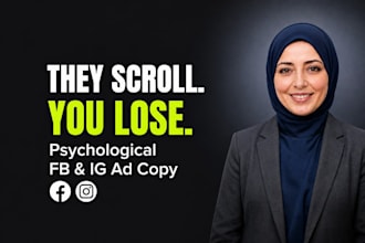 write psychological facebook and ig ad copy that stops scroll and prints sales