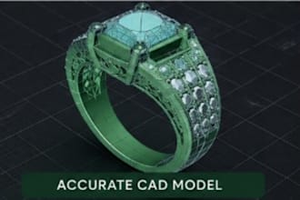 create a professional 3d jewelry ring cad design