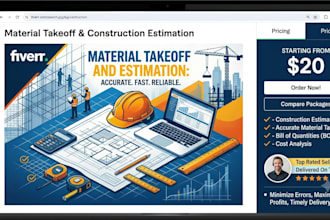 provide detailed material takeoff and estimate