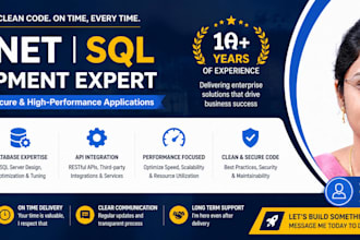 develop backend and web application development with csharp and sql
