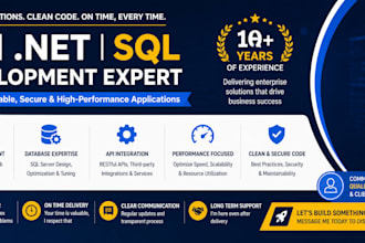 develop backend and web application development with csharp and sql