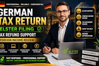help with german tax return elster filing tax refund foreign income review