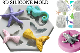create 3d silicone mold injection mold chocolate mold slip casting plastic mold