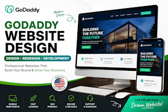 design godaddy website, redesign godaddy site, and develop godaddy website