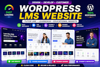 build wordpress educational website , tutor lms website , elearning wordpress