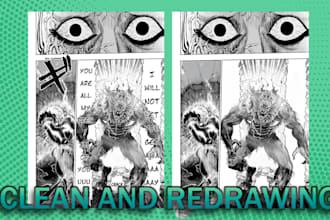 clean and redraw and letter manga or comic