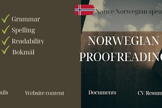 proofread and correct norwegian texts