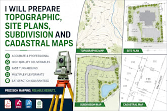 prepare topographic, site plans, subdivision and cadastral maps