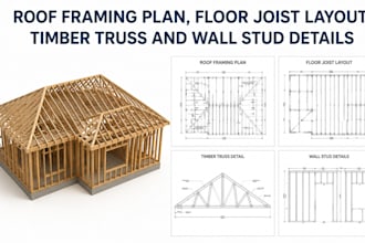 design roof framing plan floor joist layout timber truss and wall stud details