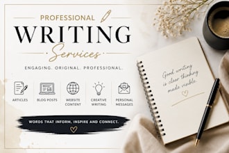 write articles, blog posts, heartfelt messages and content