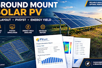 design ground mount solar pv system, perform pvsyst analysis