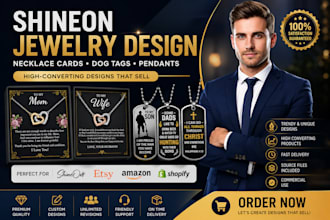create shineon jewelry designs message card dog tags shopify zakeke gearbubble