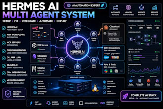 setup fix hermes ai multi agent n8n mcp obsidian memory crm ollama claude ai vps