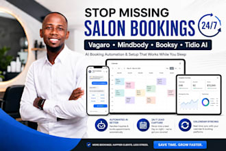 setup beauty salon or spa website on vagaro, mindbody, booksy with tidio ai