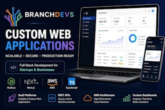 develop a custom full stack web application