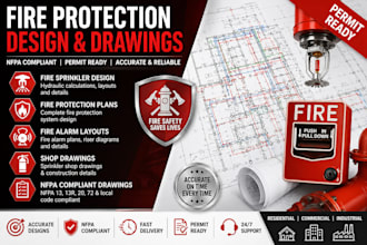 create fire protection plan, fire system, sprinkler shop drawings, nfpa plans