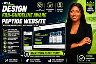 design or redesign wordpress website, landing page, peptide site and woocommerce