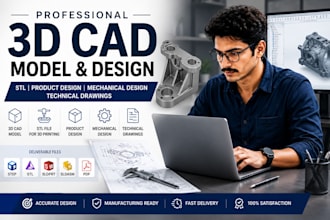 create 3d cad model stl file product design and technical drawings