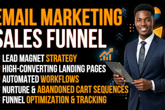setup email marketing automation and sales funnel