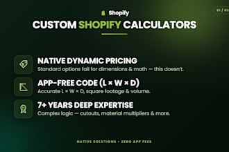 code a custom dynamic pricing calculator for shopify