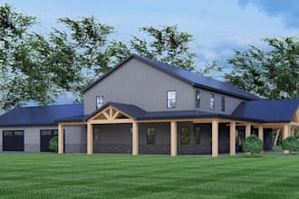 design a 3d ban dominium house, ranch home and rendering