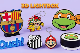 design custom 3d logo keychain 3d lightbox 3d name sign coaster for 3d printing