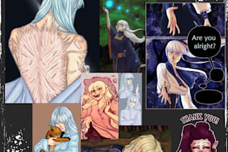 hand draw half body character art