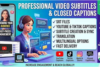 subtitle video, edit video, closed captions, transcription, youtube subtitles