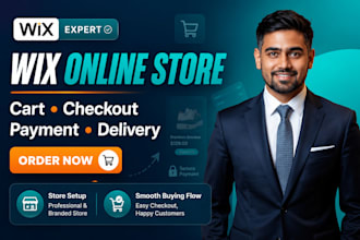 setup wix online store website delivery options cart checkout payment pages