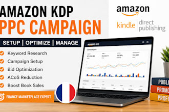 setup optimize manage  france amazon ads amazon kdp PPC campaign ebook marketing
