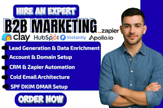 setup clay com, apollo io, instantly ai, hubspot crm, and zapier automation