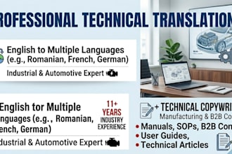 provide expert technical translation for automotive and industrial docs
