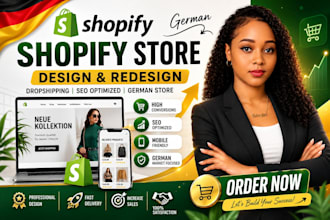 create german shopify store landing page for dropshipping store SEO