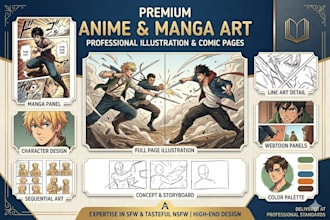 design anime manga illustration nsfw manga comic book page webtoon panel manga