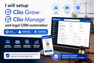 setup clio grow, clio manage and legal CRM automation