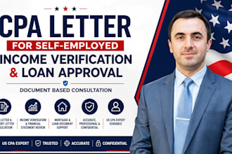 prepare CPA letter for self employed income verification and loan approval