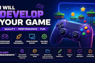 develop unity 2d 3d mobile game for android and ios